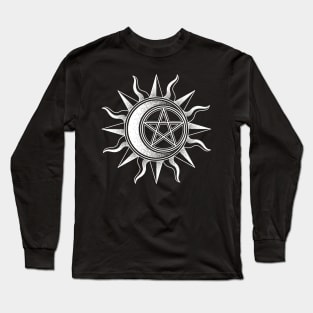 Sun and Moon Pentagram Long Sleeve T-Shirt